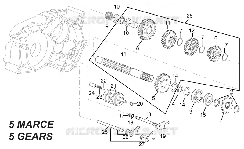 Eje secundario - 5 GEARS