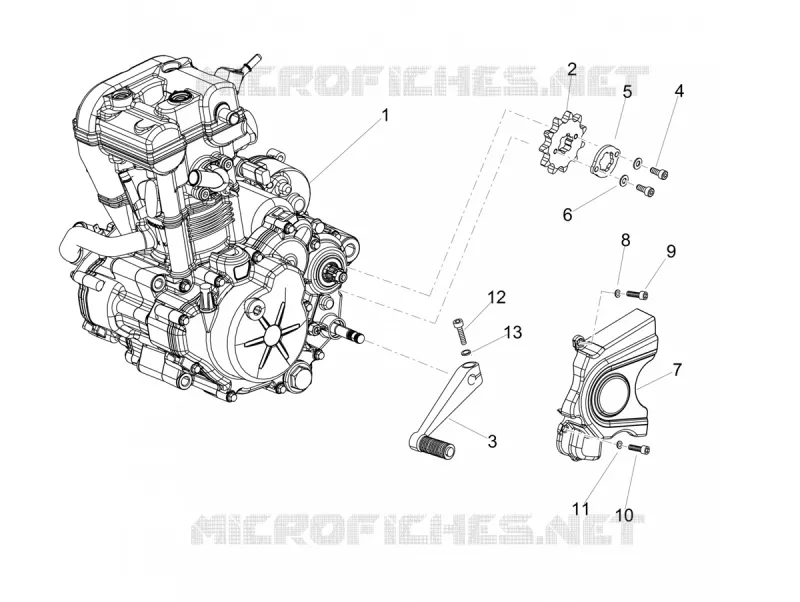 MOTOR - PALANCA DE CAMBIOS - PIÑON